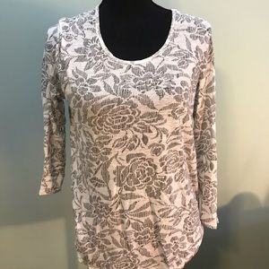 Lucky Brand black and white tee size M